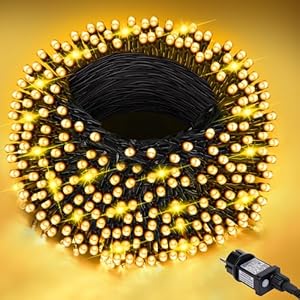LED Lichterkette Außen, 10 m 100 LED Weihnachtsbaum Lichterkette, 8 Modi LED Lichterkette Innen mit Timing- und Speicherfunktion Für Weihnachten, Party, Hochzeit, Garten, Balkon Deko (Warmweiß)