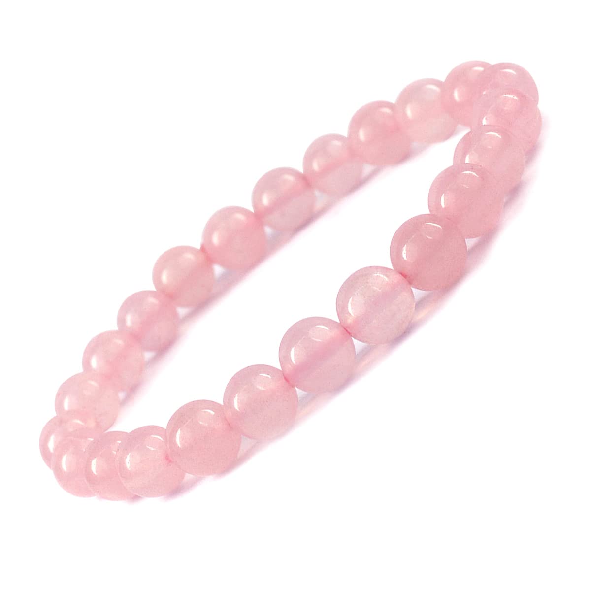 Rose Quartz Heart, Floral Bracelet for Unisex Adult (Pink)-image-31