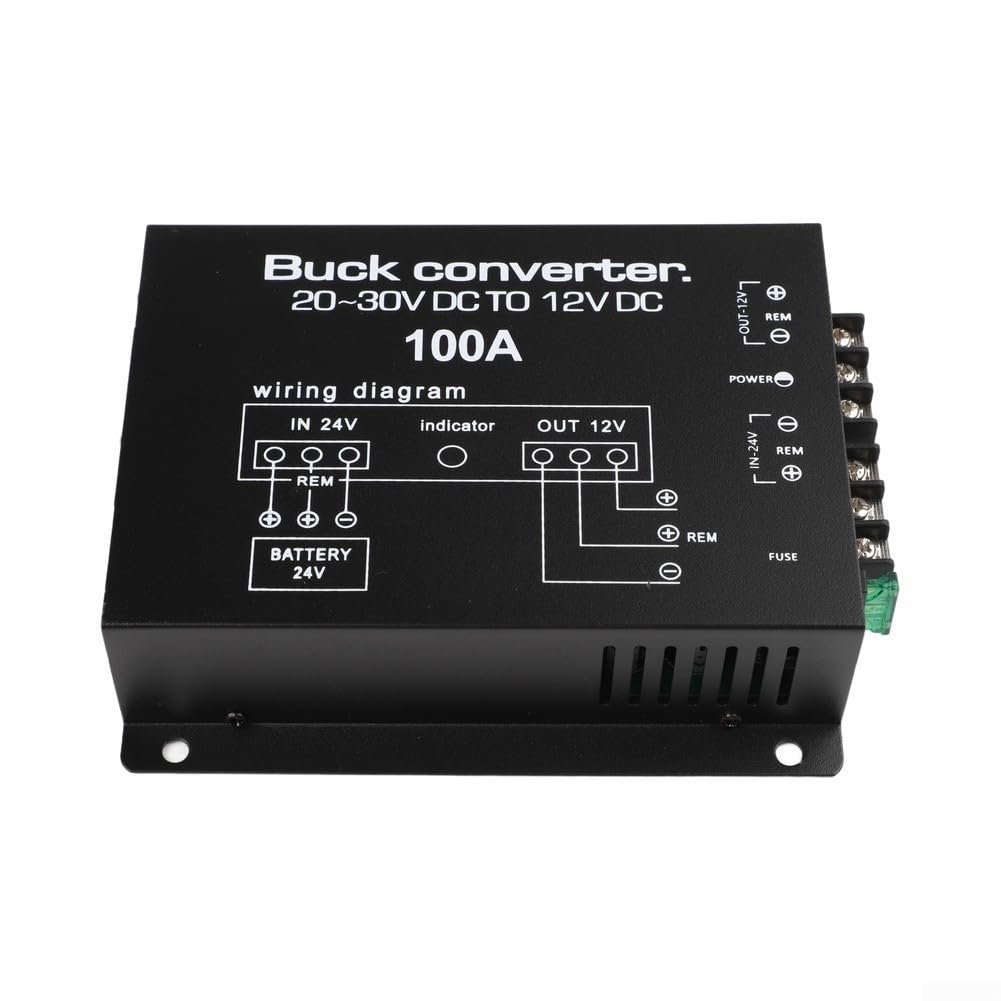 Convertisseur DC 24V pour vers 12V 100A 1200W Boîtier Métal Convertisseur