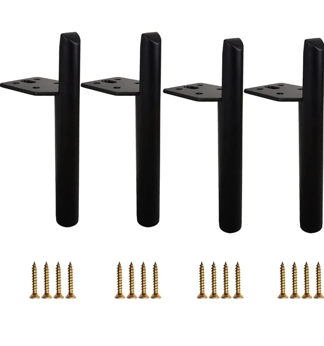 Fascination Seating Sofa Hardware Leg 6 + 2 = 8 Inch Black Finish Handle Shape Sofa Leg Set of 4
