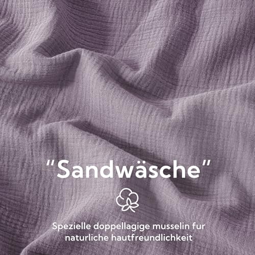 SOULFUL Doppelte Musselin Kissenbezug 80x80 Baumwolle, Dunkelviolett – Ansicht 3