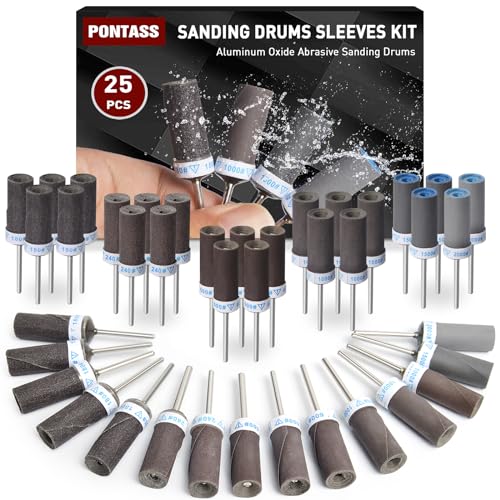 25PCS Sanding Drums &amp; Sandpaper Sticks Set for Dremel Rotary Tool