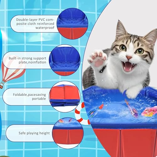 Esoes Katzenspielzeug Elektrisch Katzenpool Mit Fischen, 3 LED Robo Fisch Katzen Wasserspielzeug Elektrische Roboter Fische Wasser Pool für Katzen