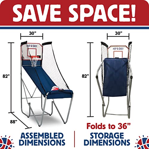 Pop-A-Shot Official Home Single Shot Basketball Arcade Game - 10 Different Games - 6 Audio Options - Near 100% Scoring Accuracy - Large Led Scoreboard #TOP3