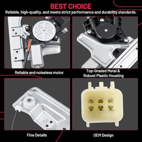 Image of BDFHYK 751-007 Power Window Regulator with Motor Front Right, Compatible with 2015-2019 Ford F-150, Compatible with 2017-2019 Ford F-250 F-350 F-450 F-550 Super Duty