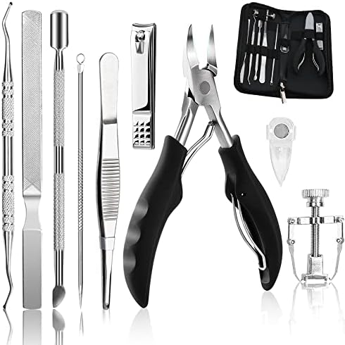 10Pcs/set Ingrown Toenail Tools Kit, Nail Treatment Foot Tool,Ingrown Toenail Removal Correction Clippers, Surgery Grade Nail File Lifter, Professional Pedicure Tool
