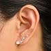 925 Sterling Silver White Crystal Flower Vine Design Cuff Earrings