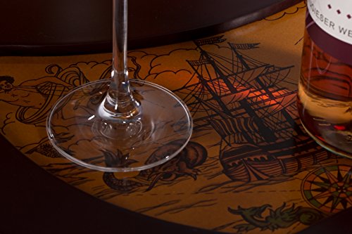 Enorme barwagen 33035 met massief eucalyptushout zuilen en een serveertafel, 100 cm hoog (geopend) en 77 cm breed… - Image 5