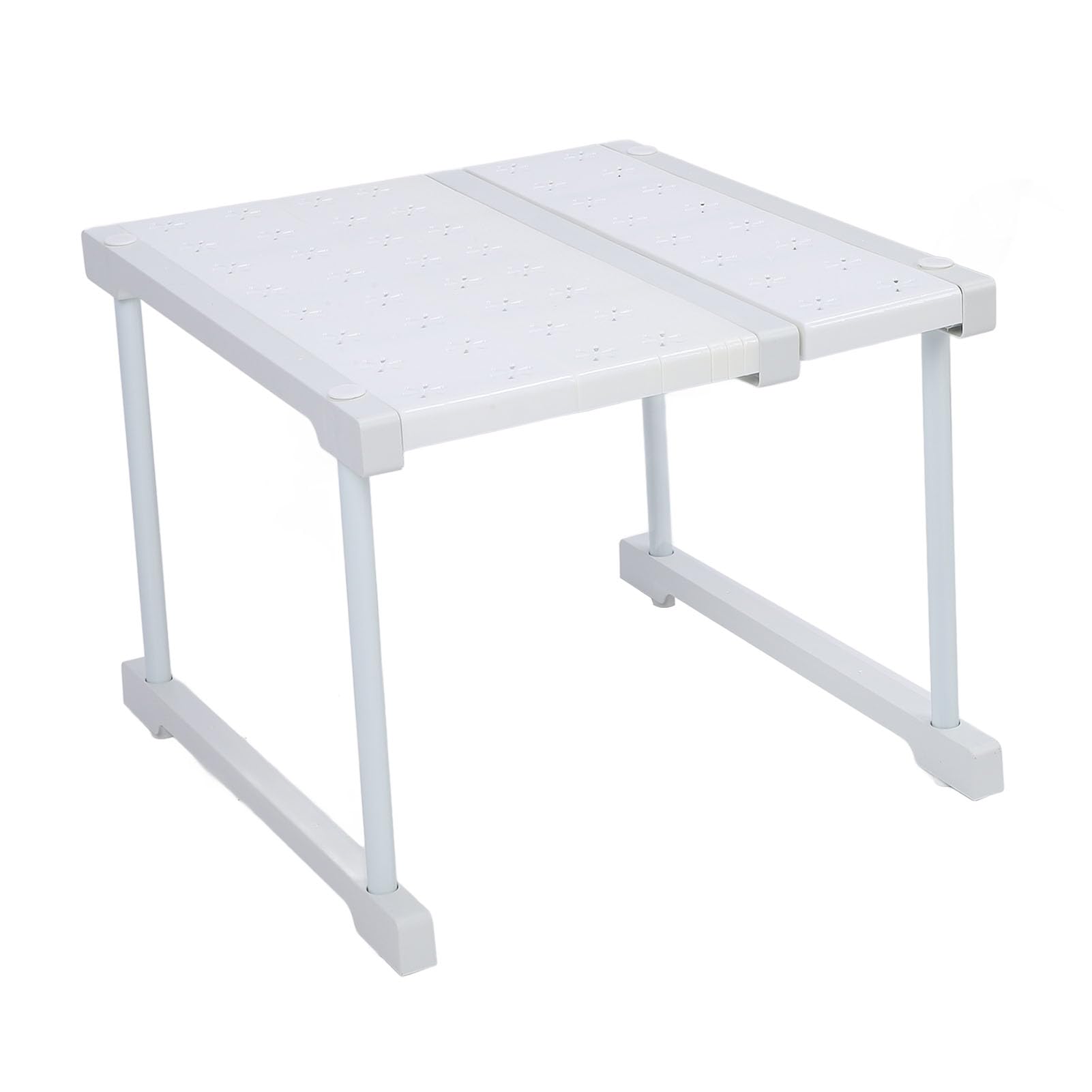 Jelquix Expandable Sturdy Cabinet Shelf for Kitchen Storage Cupboard Organization 12.6"x16.5" Strong Riser Rack for Wardrobes, Kitchens, No Drill Installation (Length 27-38cm / 10.6-15in)