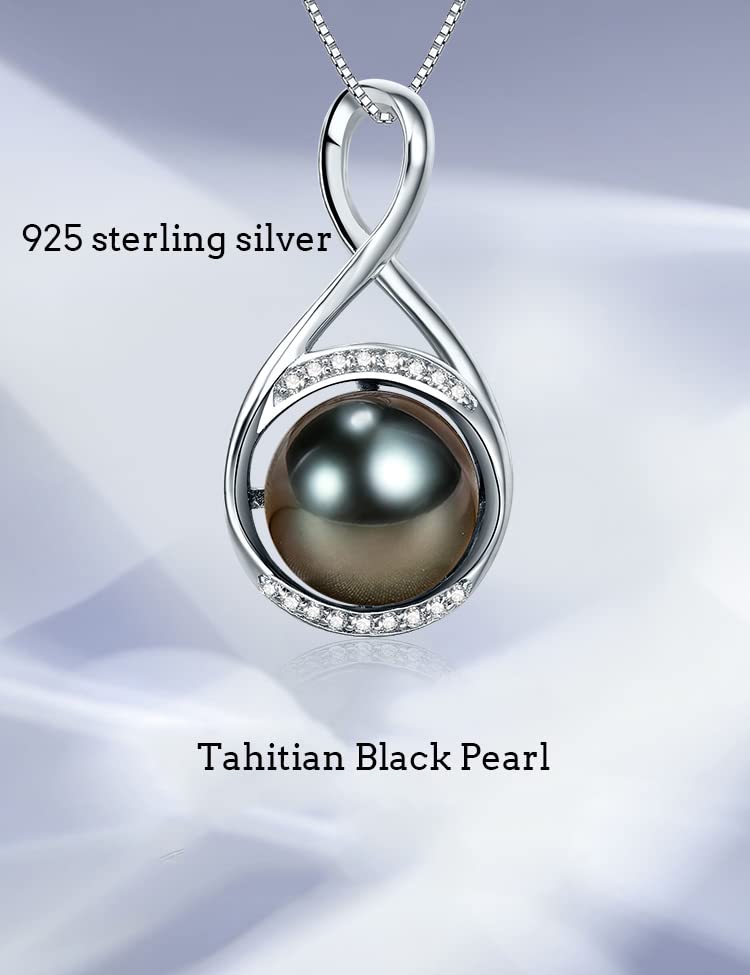 Tahitian-Black-Pearl-Necklace-for-Women-Fine-Jewellery-Round-AAAA-10mm-Pearls-Pearl-Pendant-Necklace-Gift-for-Women-Her-Grandma-Wife - DumpADate.com