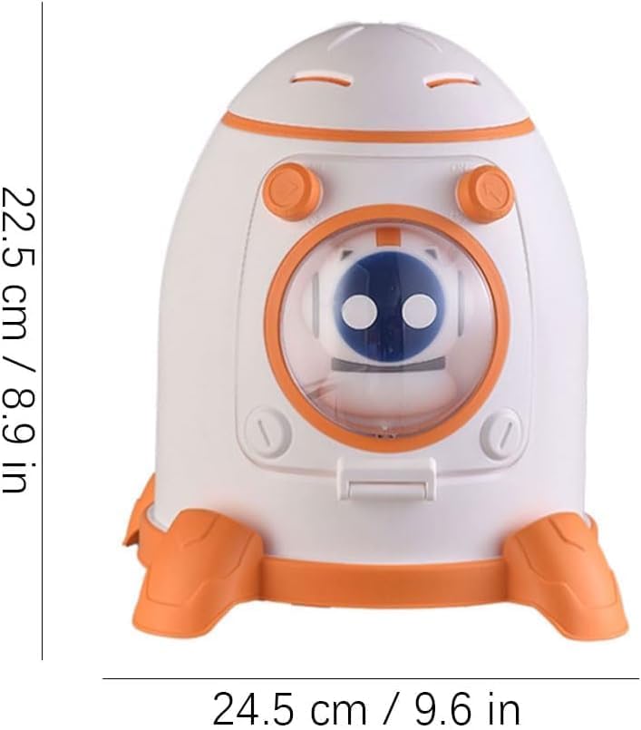 Image of Money Saving Bank with Coin Slot / /Creative Cartoon Design Money Bank / /Plastic Piggy Bank for Boys & Girls (Pack of 1) (Astronaut Money Bank - Orange)