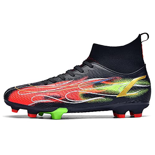 Zapatillas de Fuitbol Picos Masculinos, Botas de Fuitbol Entrenadores De Fútbol Niñas Transpirables Tacos De Fútbol Profesional Unisex (35, Negro)