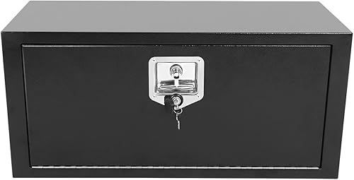 Miniatura 11 de Caja de almacenamiento de acero para debajo del cuerpo del camión de 24 pulgadas, organizador de herramientas de 24 x 12 x 14 con cerradura y llaves