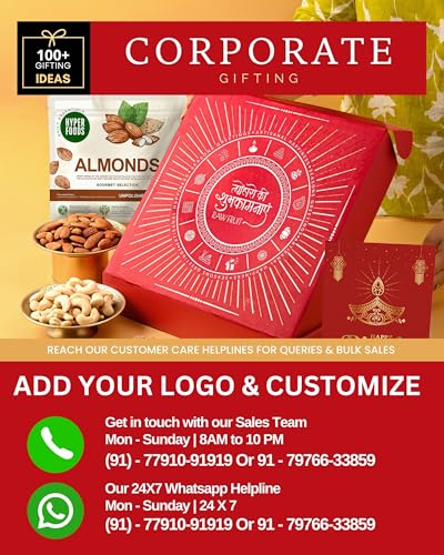 Image of Hyperfoods Diwali Gifts for Family and Friends Dry Fruits Diwali Gifts for Employees Gift Hamper Dry Fruit Gift Box Corporate Gifts for Employees Chocolates Gift Pack Combo Dry Fruits Combo Pack