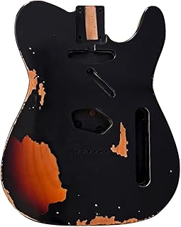 Sunsmile Relic Electric Guitar Body TL Style Nitro Top Alder Wood DIY Guitar Body S-S Route Relic Black.