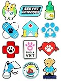12PCS Pet Vet Shoe Charms for Croc Bubble Slides Clogs Sandals, Cute Shoe Accessories Decorations for Girls Women Teens Adults
