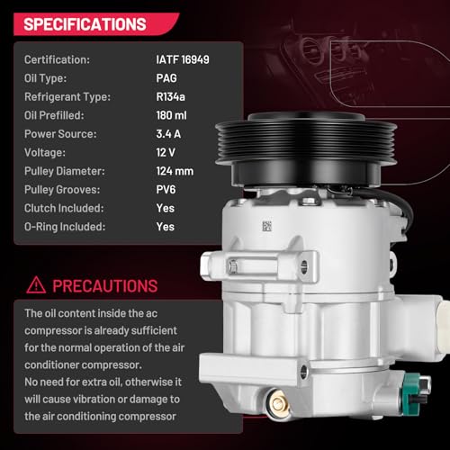 BDFHYK 97701-1R000 Air Conditioning A/C Compressor with Clutch Compatible with Hyundai Veloster L4 1.6L 2012-2017, Accent L4 1.6L 2012-2014
