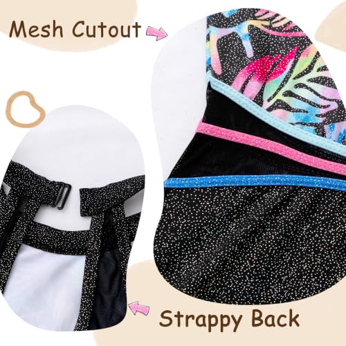 Image of HOZIY Leotards for Girls Gymnastics Kids Children Biketard Snowflake Ribbon Blue Purple Hot Pink Sparkle