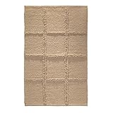 iDesign Grid Cotton Bath Mat, Shower Accent Rug for Master, Guest, and Kids' Bathroom, Linen - 21' x 34'