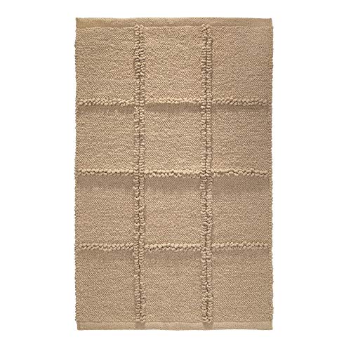 Idesign Grid Cotton Bath Mat, Shower Accent Rug For Master, Guest, And Kids' Bathroom, Linen - 21" X 34" #TOP18