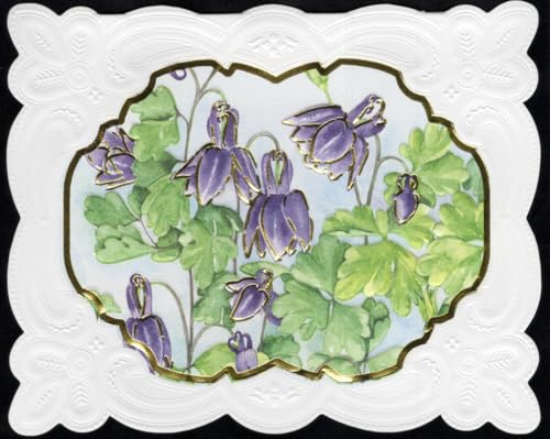 Image of Poster Foundry Lilac Drops Boxed Note Cards by Carol Wilson. 10 embossed 4x5 Die-Cut Notecards and Matching Envelopes in Decorative Gift Box with Magnetic Flap. NCP2504