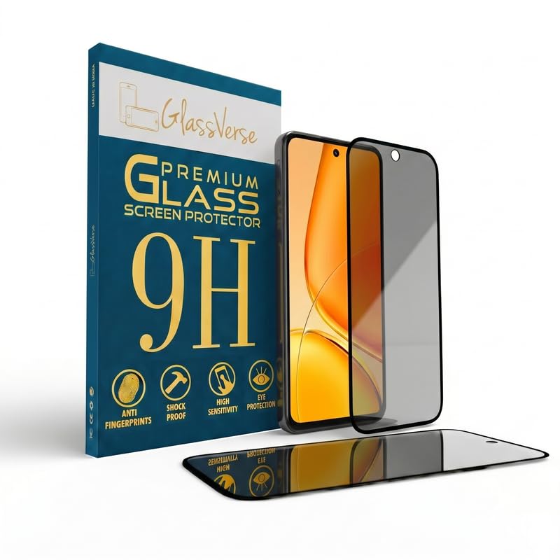 Image of GlassVerse Ultra Privacy Tempered Glass For Vivo Y29 5G (PACK OF 1) with Free Installation Kit. Edge To Edge. (In-Screen FingerPrint Lock will not work with the Privacy Guard) - 6.68 inch