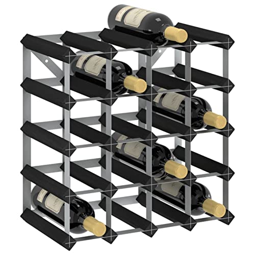 Rack para 42 botellas en madera de pino negro miniatura 1