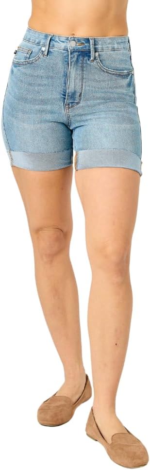 Judy Blue High Waist Tummy Control Cool Denim Shorts