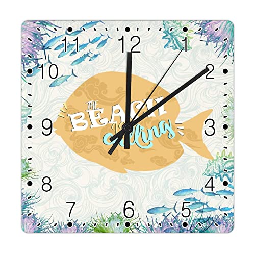 Horloge murale océan Betta 30cm silencieuse pendule decoration plage rustique - 8
