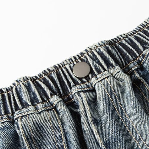 Baggy Cargo Jeans for Girls Wide Leg Y2k Streetwear Denim Pants Distressed High Elastic Waist Jean Teen Casual Trousers4