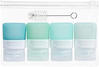 Vista 30 de Botellas exprimibles de condimentos para salsas, mini recipiente de silicona para aderezo de ensalada de 2 onzas para llevar con bolsa de sándwich