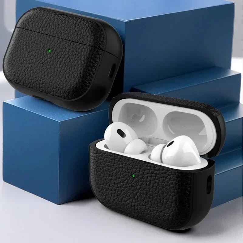 Image of YODI Case Cover for Airpods Pro|Pro 2|Airpods Pro 3|Airpods 4 Pouch, Silicone Cases with Cleaner Kit 360 Drop Protection,Shock-Resistant ((Leather-Green), Airpods 4)