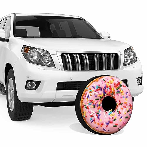 Image of Donut Spare Tire Cover Pink Doughnut Food Dessert Weatherproof Universal Wheel Protectors Camper Tire Covers for Trailer Rv Travel(17 inch)