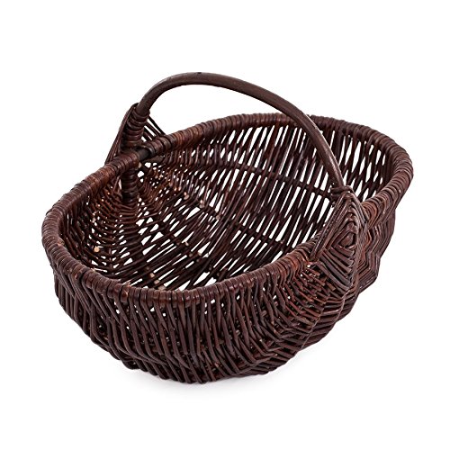 e-wicker24 Panier bourguignon, Panier,récolte en osier ovale, corbeille a fruit, cabas(46x31 H17/30)