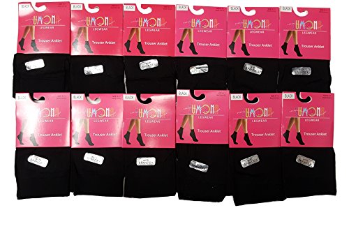 12 Pairs Pack Women Opaque Stretchy Spandex Ankle High Trouser Socks2