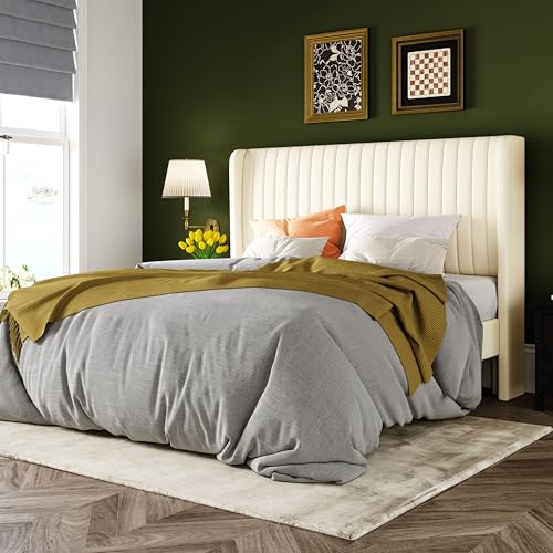 Allewie Velvet Wingback Bed Frame