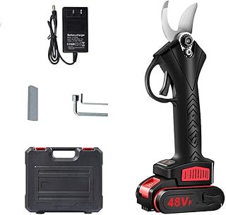 Tesouras De Poda Elétrica, Tesoura De Poda Elétrica Profissional Sem Fio Podador Com 2 Peças De Backup Recarregável De Lítio Podador De Galho De árvore Alimentado Por Bateria,Black-twobatteries