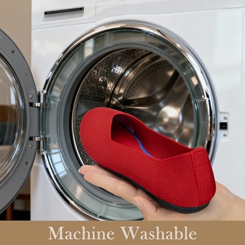 Image of Women's Ballet Flat Dressy Casual Knit Shoes Round Toe Women Mesh Flats
