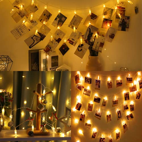 Photo Clip String Lights 50 Led Battery Operated Indoor Fairy Lights For Hanging Photos Pictures Cards Memos Ideal Teen Girls Gift Room Decor For Birthday Bedroom Party Christmas(Warm White) #TOP2