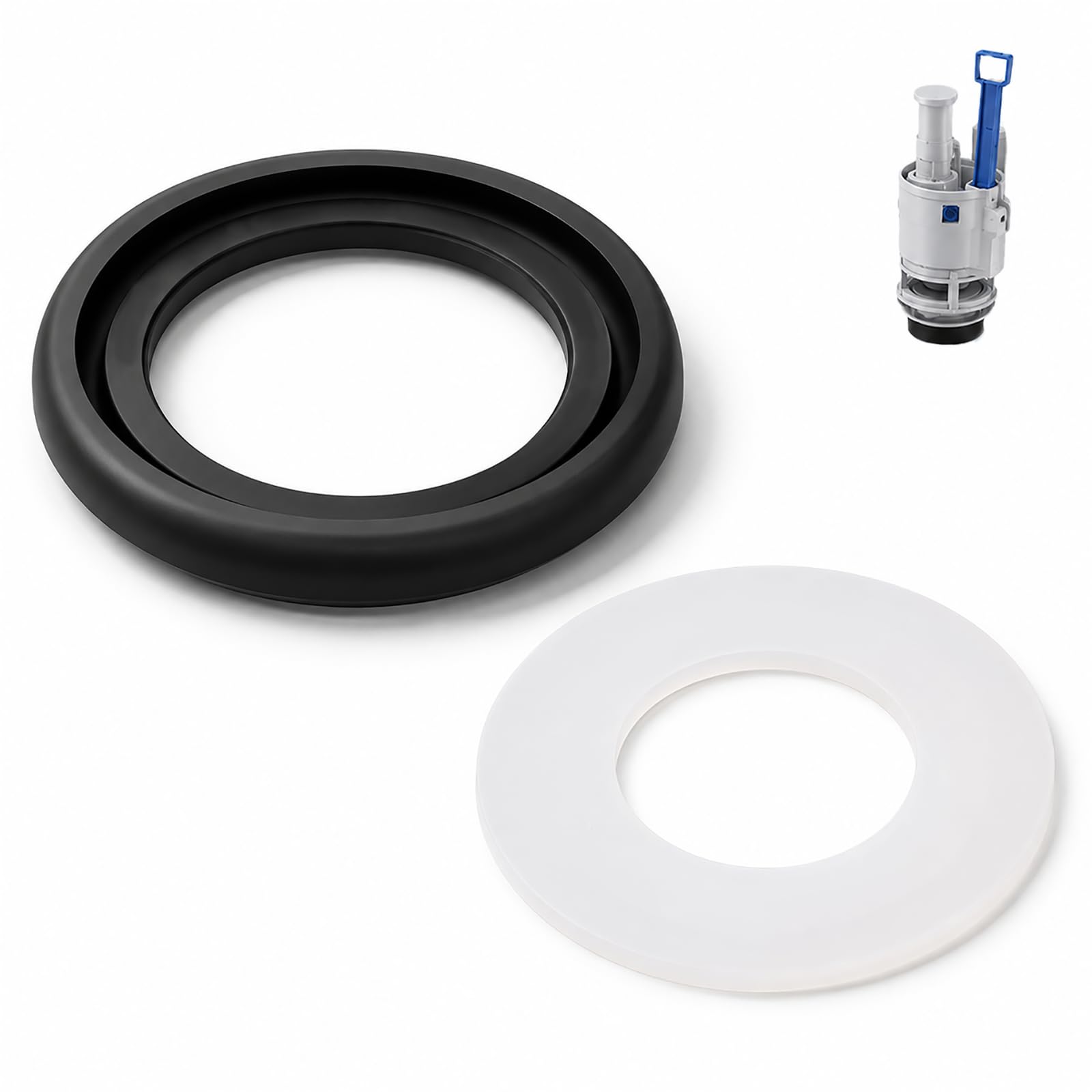Set mit 2 Dichtungen für WC-Behälter, kompatibel mit Geberit, Dichtung für Siphon Ø 63 x 32 mm und Dichtung Becken Ø 68 x 46 mm, Ersatzteile für Unterputz-Tank, Referenz 816.418.00.1 und 240.282.00.1