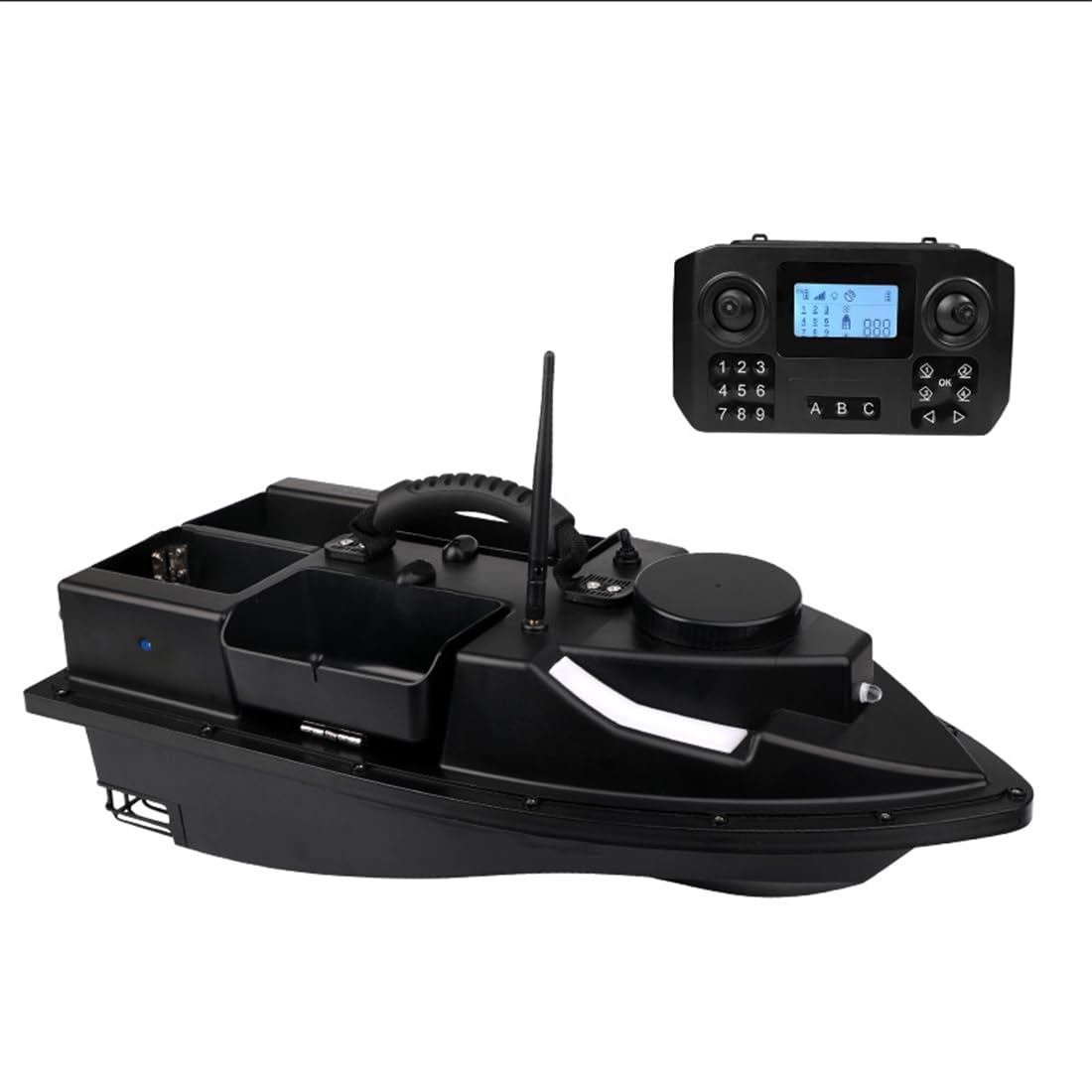 BAUBAUPLAY RC Fishing Bait Boat, ZV9 4 Compartments RC Bait Boat with GPS Positioning, One-Key Return, RC Bait Boats Speedboat Fishing Gifts for Men