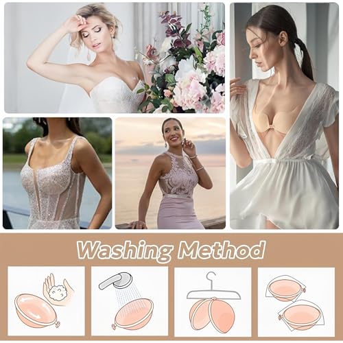GEXINKEJI 2 Paires Soutien Gorge Dos Nu,Soutien Gorge adhesif Silicone – vue 7