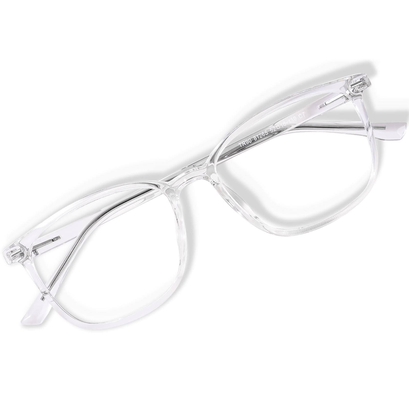 FONHCOO Blaulichtfilter Brille Damen TR90 Blue Light Blocking Glasses Blaulichtbrille ohne Sehstärke, Superleichte Anti-Müdigkeit Computerbrille Gaming Schutzbrille(Durchsichtig)