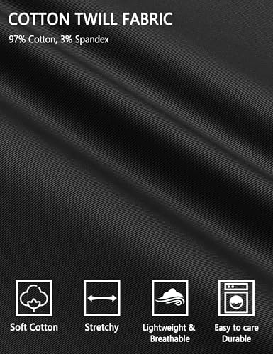 COOFANDY Men's Drawstring Casual Pants Cotton Twill Elastic Waist Chino Pants4