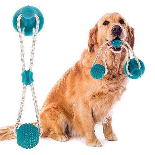 Tiopeia Jouet à mâcher pour animal domestique Balle en caoutchouc avec ventouse Outil de nettoyage des dents pour chiens et chats Cover