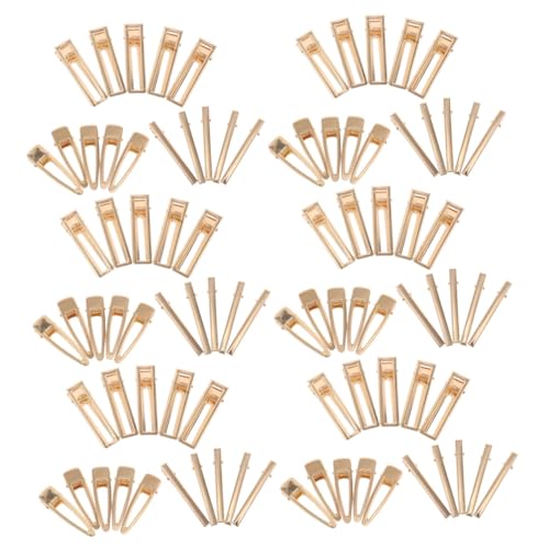 Pinces à cheveux dorées minimalistes barrettes carrées 6 cm TEHAUX