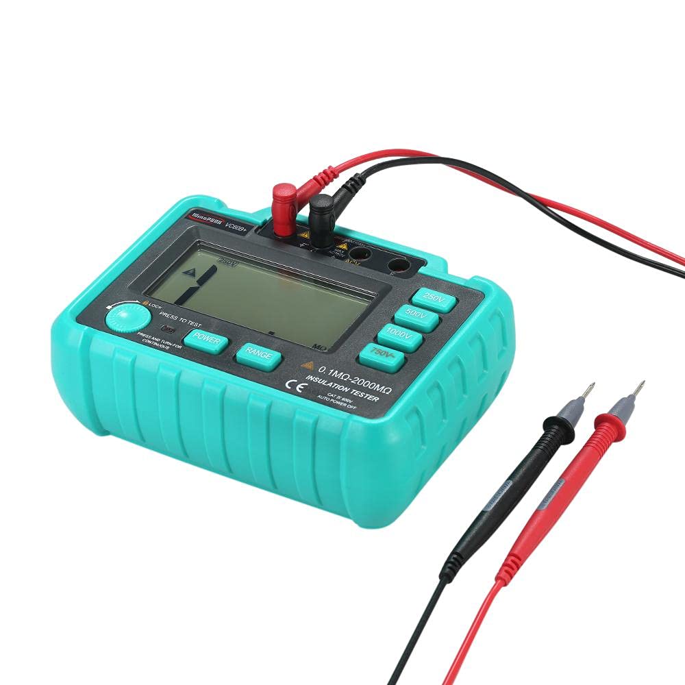 Mégohmmètre Numérique VC60B + LCD, Testeur de Résistance d'Isolation DC250/500/1000V pour Moteurs Câbles Équipements Électriques