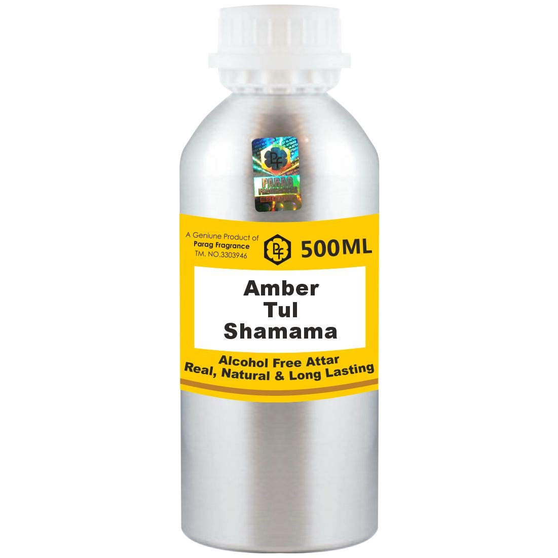 Parag Fragrances Amber Tul Shamama Attar 500ml Confezione all'ingrosso Attar (Senza alcool, lunga durata Attar per gli uomini - donne e uso religioso) Worlds Best Attar | Itra | Olio profumato | Profumo