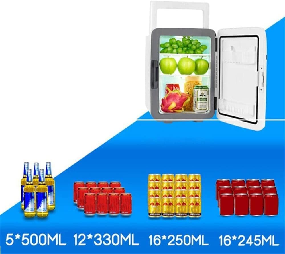 Mała lodówka 10L Czarny Samochód Mini Lodówka Chłodnica Jedzenie Napój Owocowy Lodówka Kosmetyczna Home Office Podgrzewacz Samochodowy 12 V-220 V