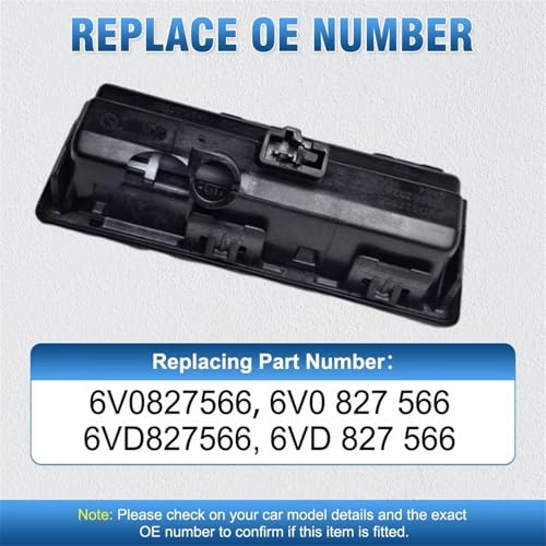 Bouton de poignée de hayon 6V0827566 ouverture fluide et étanchéité renforcée pour E-Tron Q5 - 6